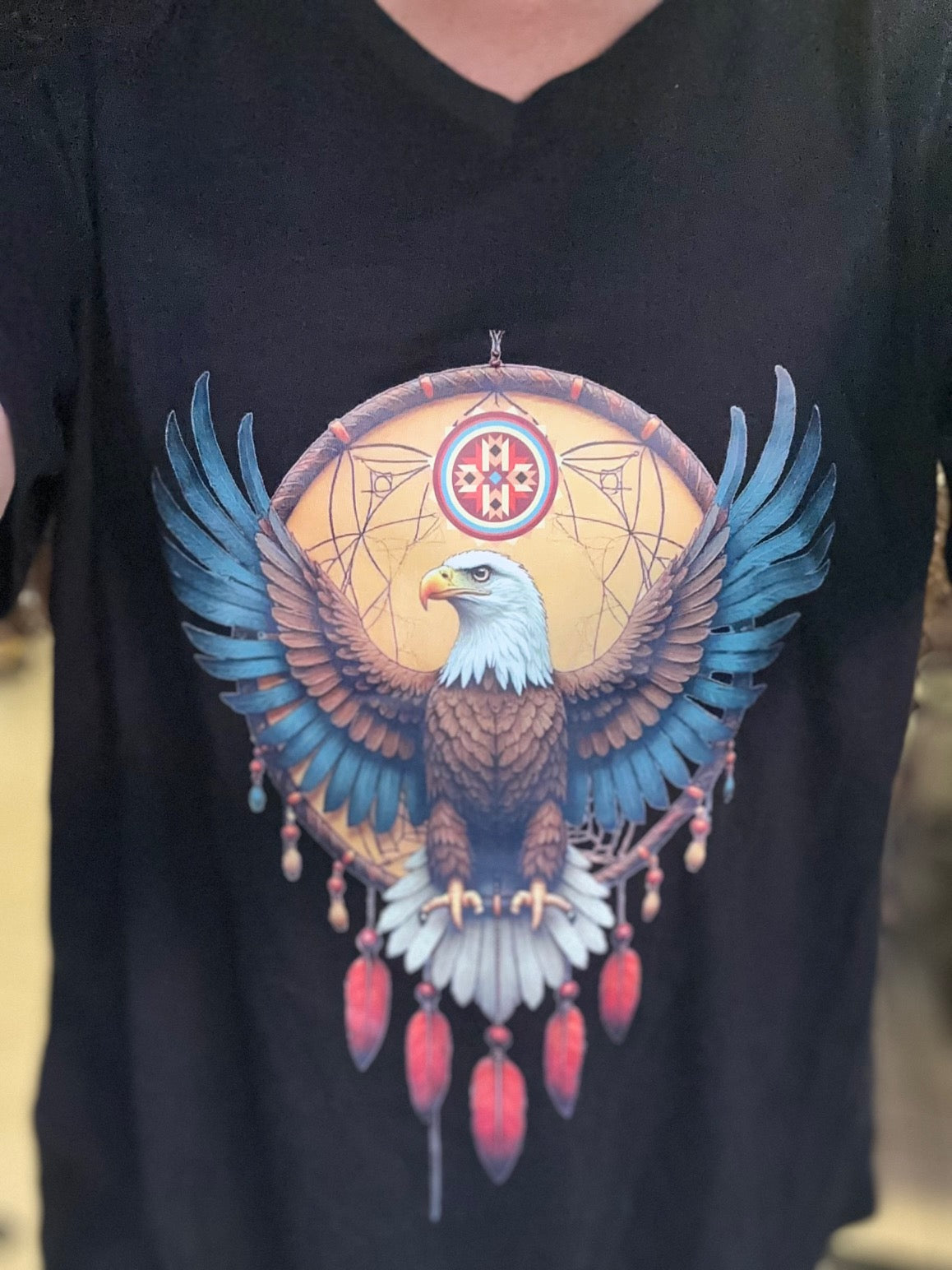 Dream Catcher Native Eagle V-Neck Graphic Tee (6 Options)