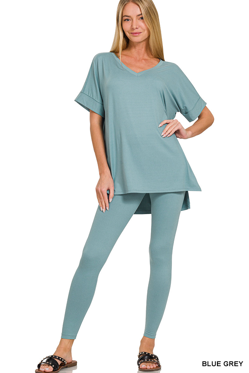 V-Neck Silky Smooth Brushed Microfiber Loungewear Set (11 Options)