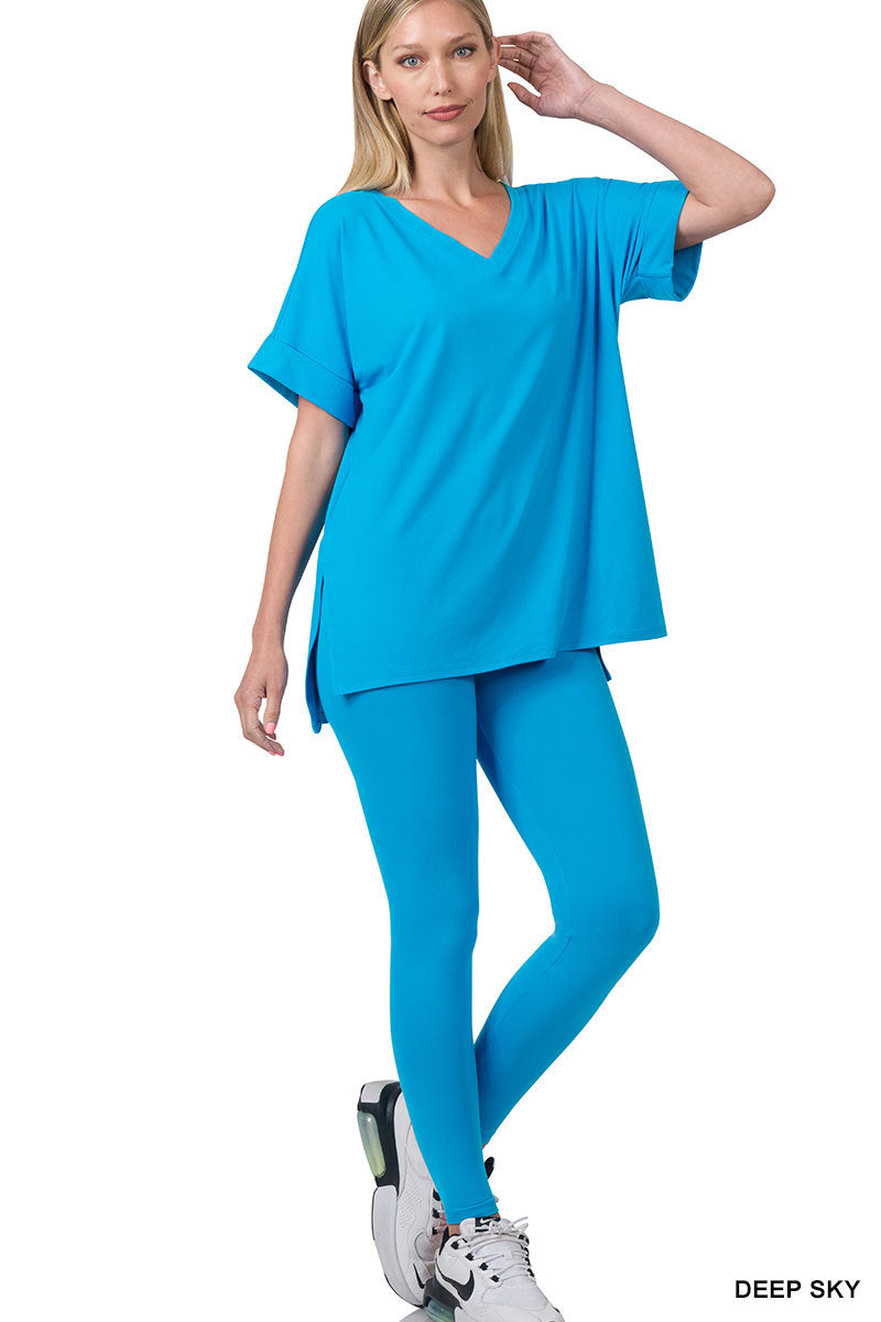 V-Neck Silky Smooth Brushed Microfiber Loungewear Set (11 Options)
