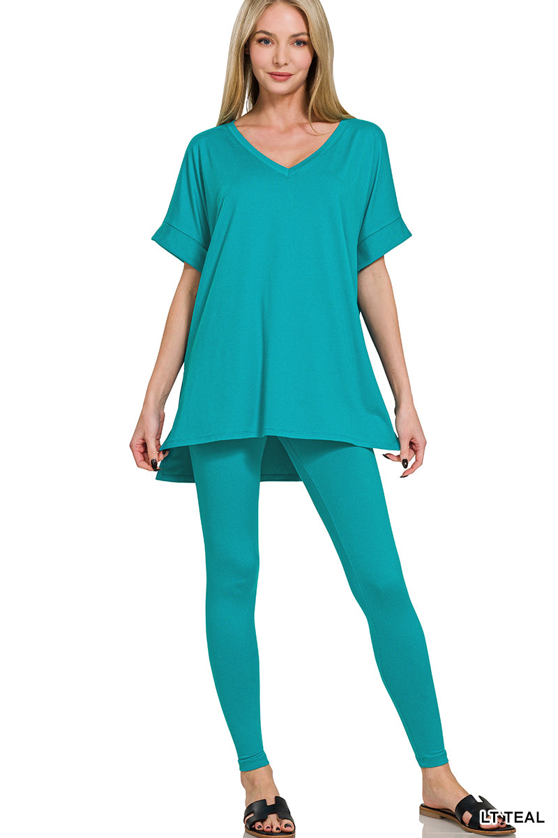 V-Neck Silky Smooth Brushed Microfiber Loungewear Set (11 Options)