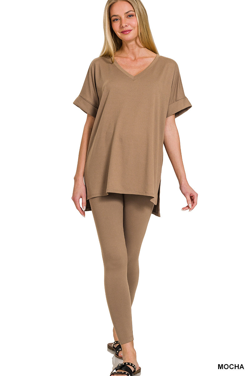 V-Neck Silky Smooth Brushed Microfiber Loungewear Set (11 Options)