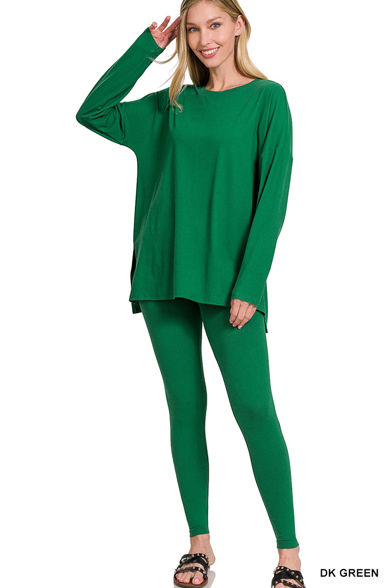 Crew Neck Brushed Microfiber Loungewear Set (9 Options)