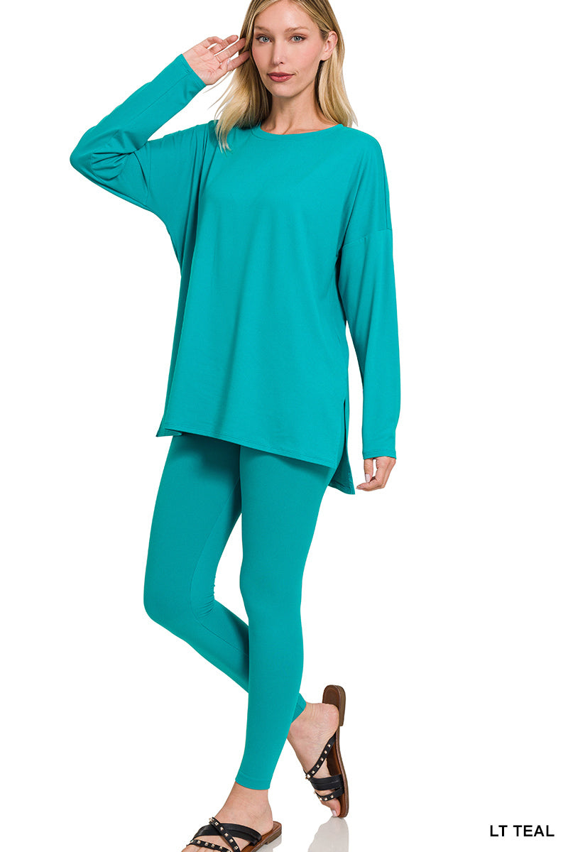 Crew Neck Brushed Microfiber Loungewear Set (9 Options)