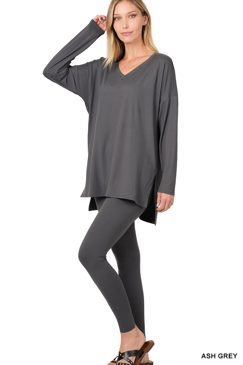 V-Neck Brushed Microfiber Loungewear Set (8 Options)