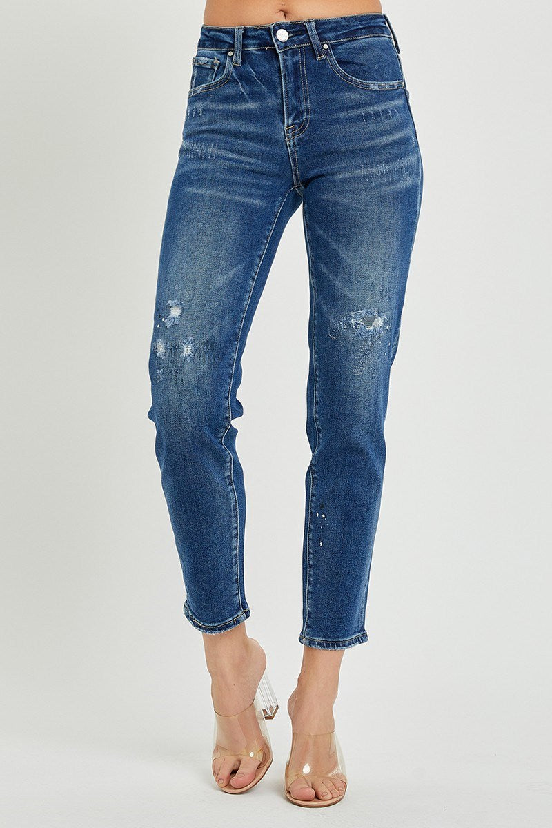 Mid-Rise Tapered Risen Jeans