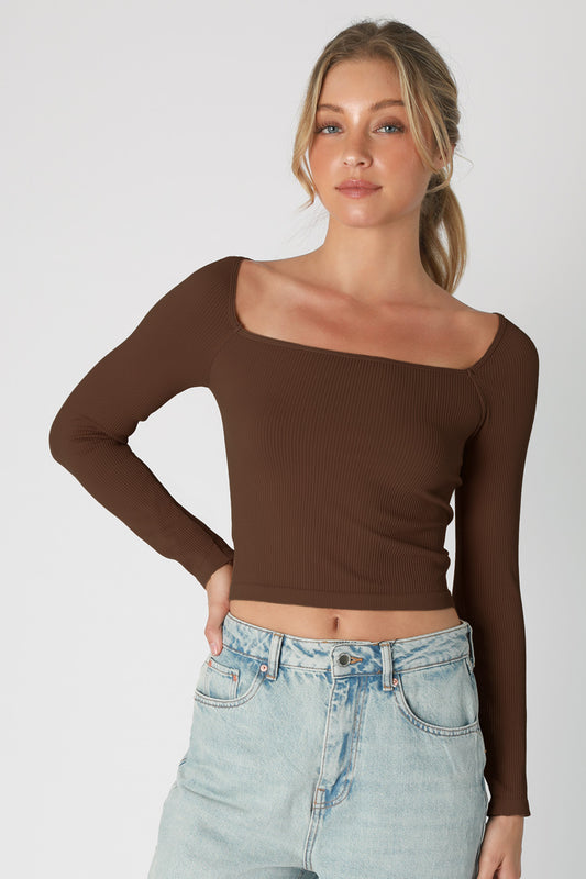 Casual Sexy Ribbed Square Neck Top (7 Options)