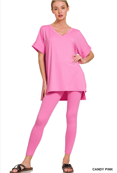 V-Neck Silky Smooth Brushed Microfiber Loungewear Set (11 Options)
