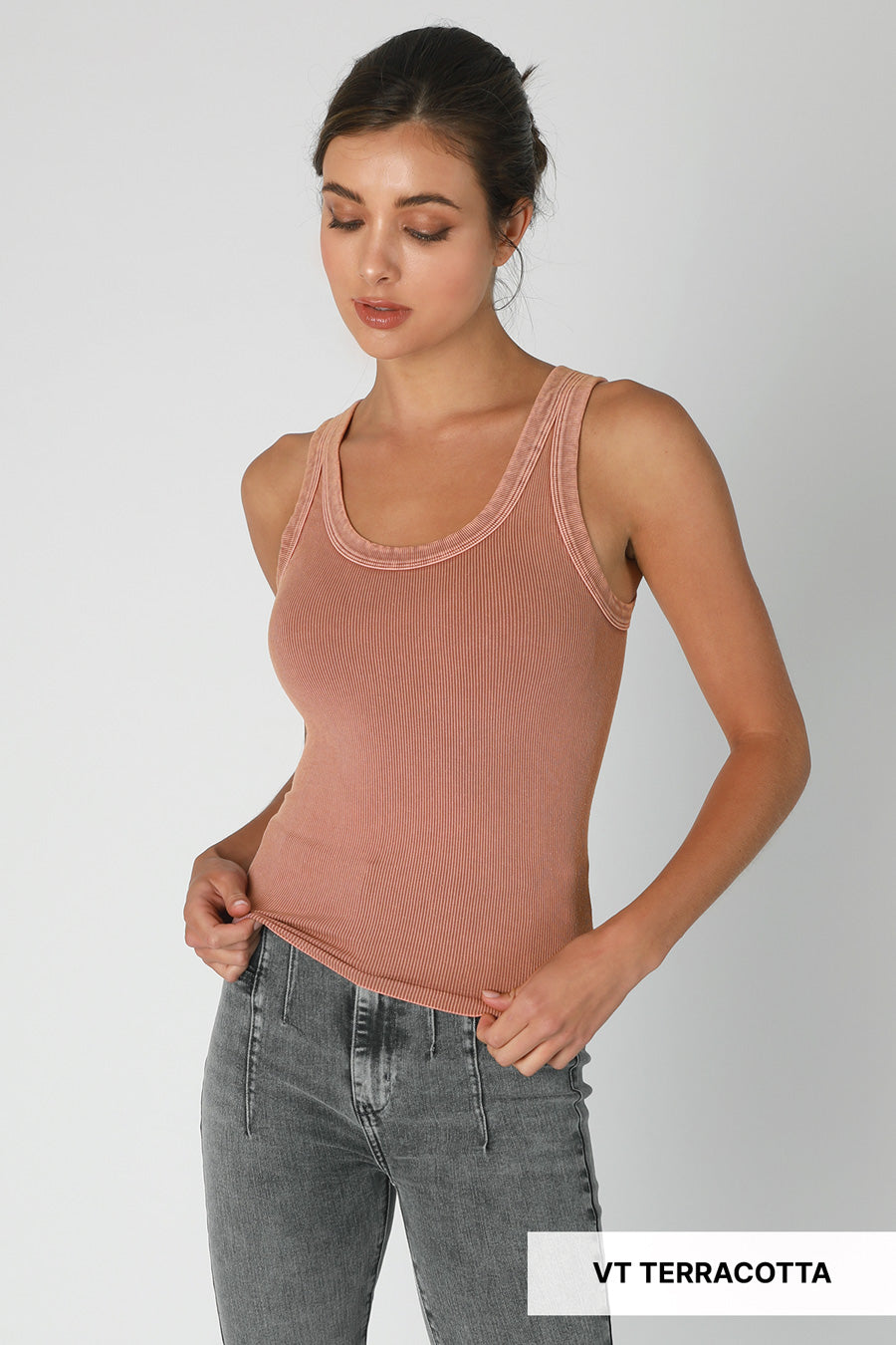 Styling Vintage Seamless Reversible Ribbed Tank (14 Options)