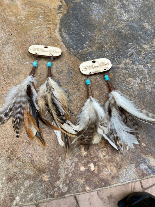 Turquoise Feather Dangle Earrings