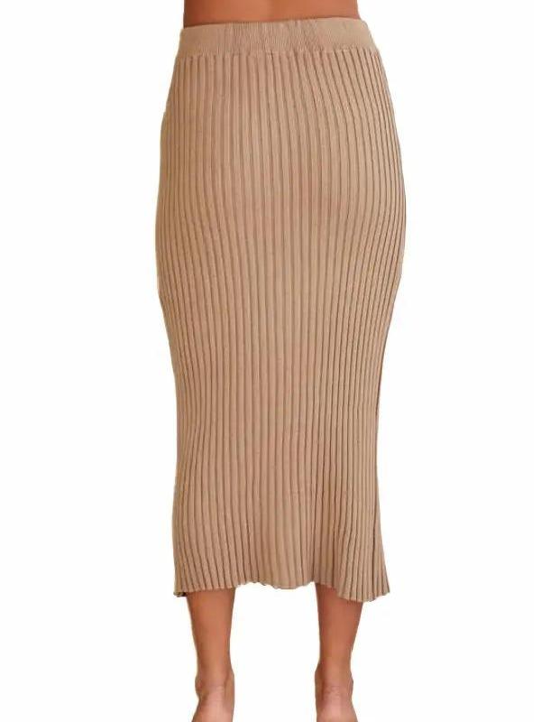Sexy Casual Ribbed Knit Midi Skirt (2 Options)