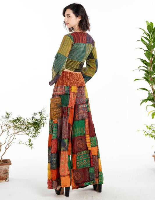 Cecilia Patchwork Cotton Pants w Side Pockets!! (3 Options)