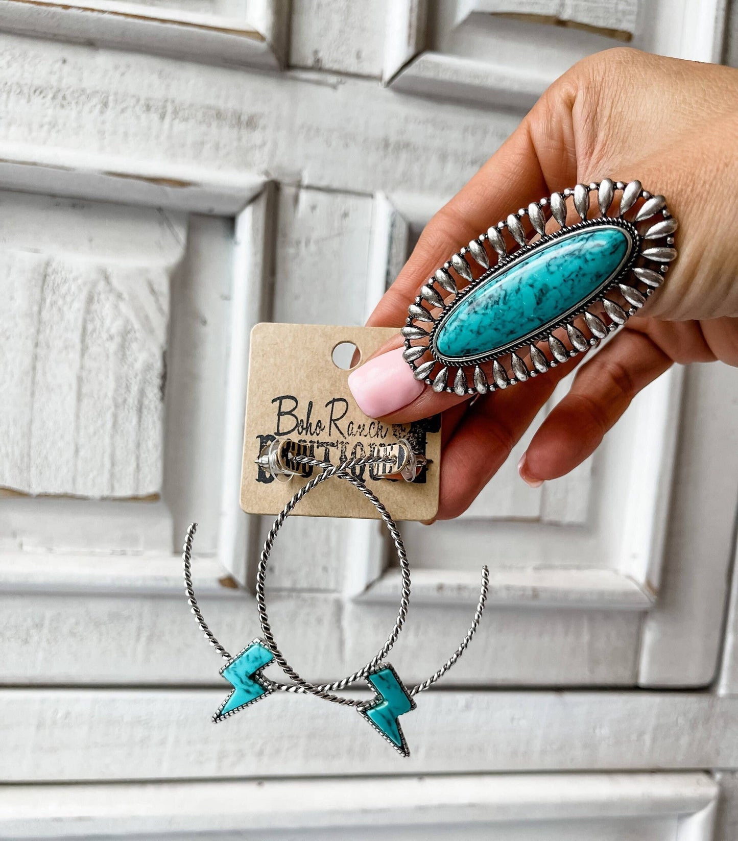 Western Oversized Oval Stone Ring