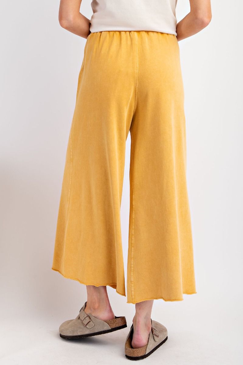 Washed Wide Leg Terry Knit Pants (8 Options)