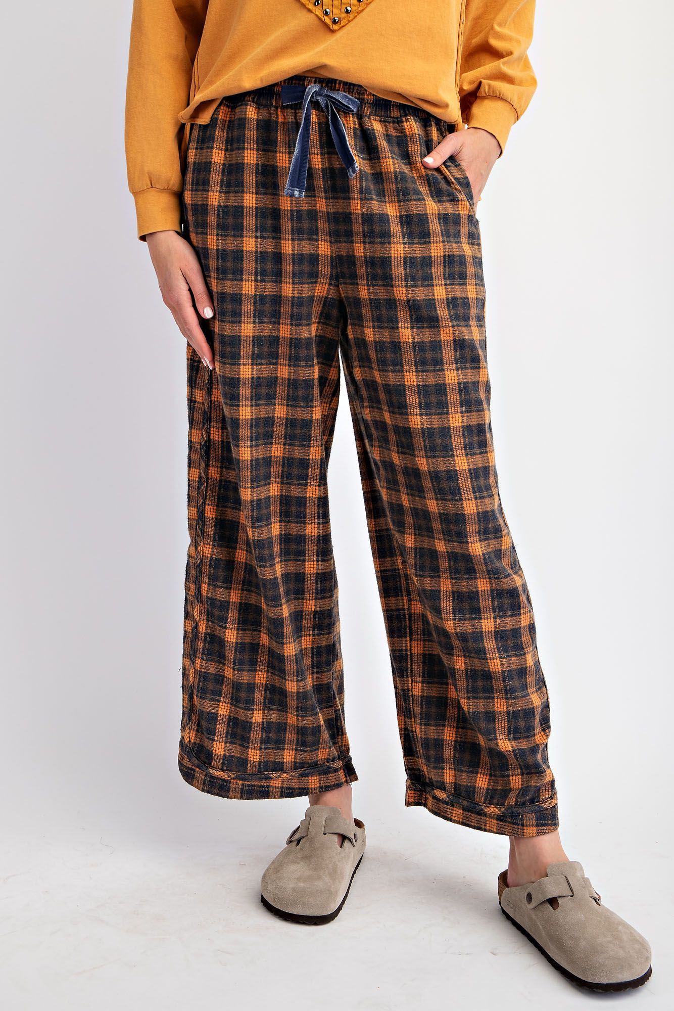 Plaid Mineral Washed Lounge Pants