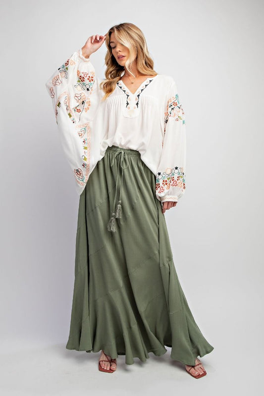 Breath of Fresh Air Poly Dobby Embroidered Top (2 Options)