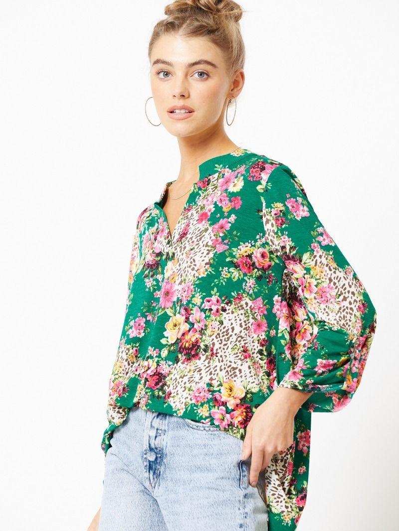 Standing Out Emerald Green Lightweight Lizzy Top
