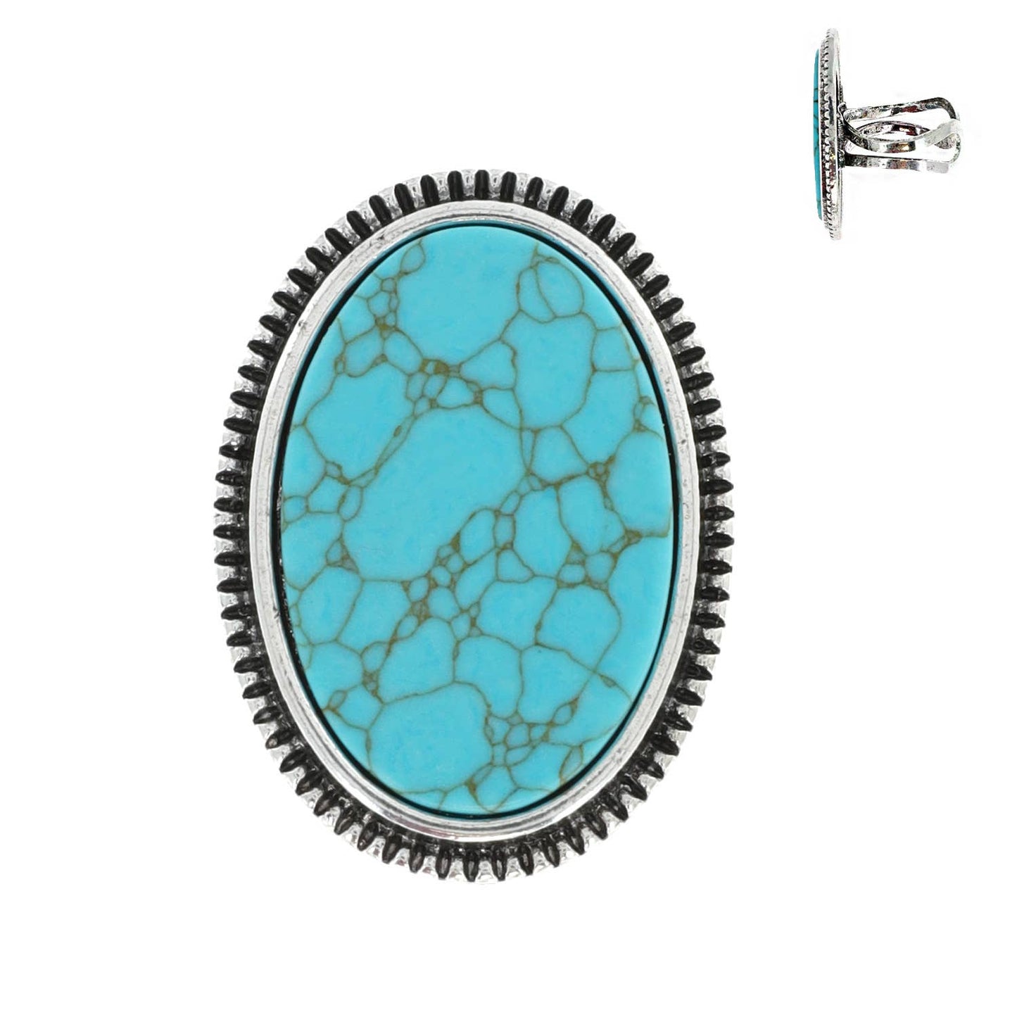 Turquoise Adjustable Oval Western Ring