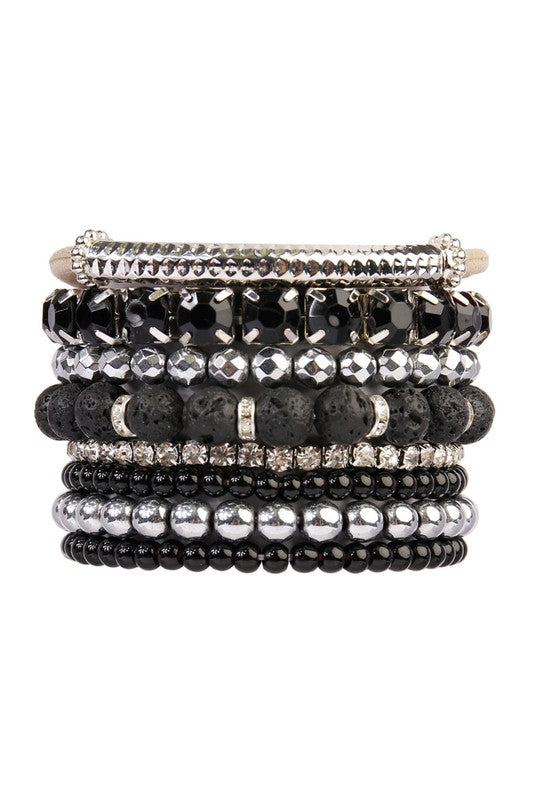 Mixed Beads Charm Multi Line Bracelet (2 Options)