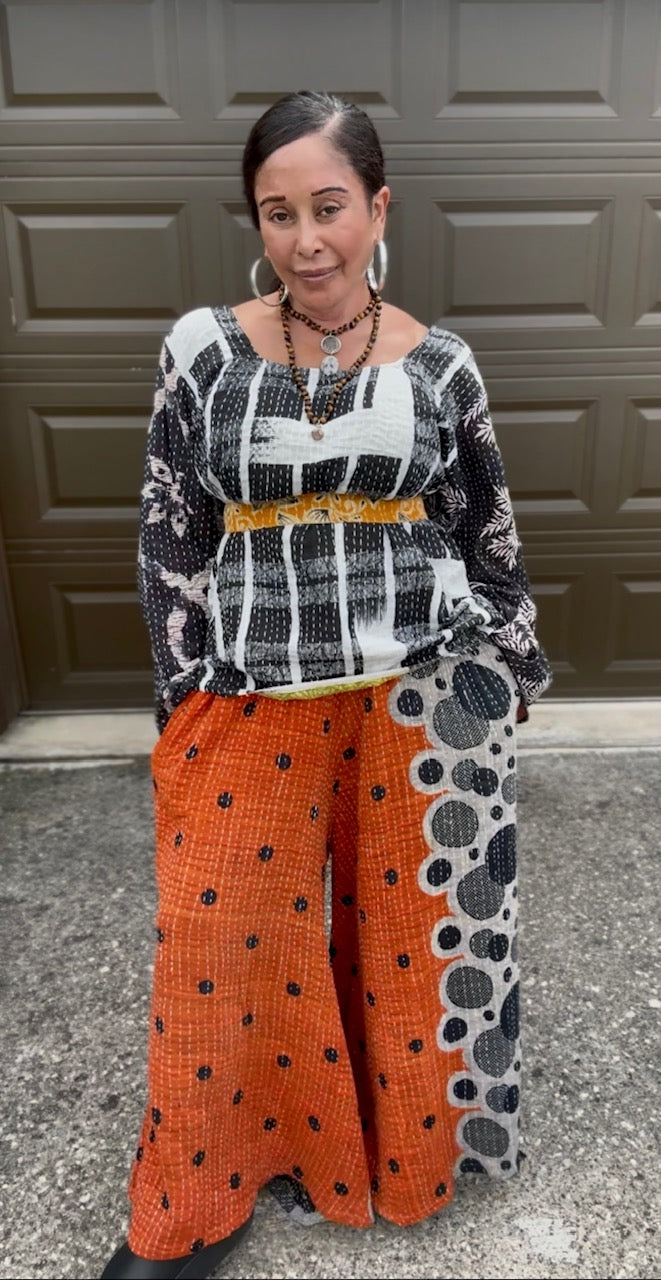 Bonita Nora Flared Sleeves Kantha Top