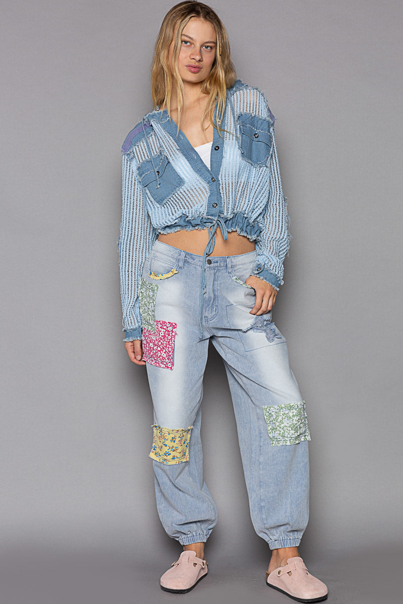 Friday Night See Through Button Down Hoodie (2 Options)