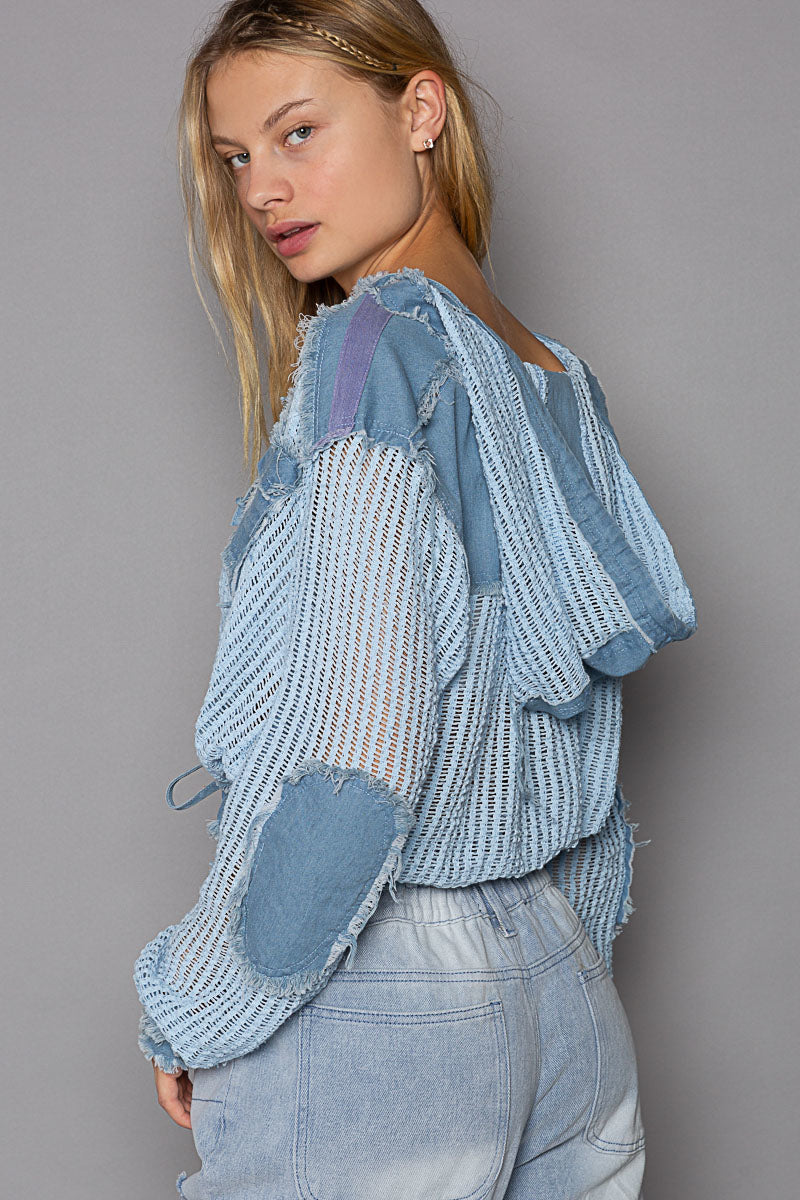 Friday Night See Through Button Down Hoodie (2 Options)