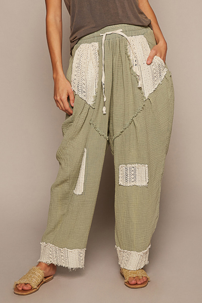 Double Gauze Lace Pants (3 Options)