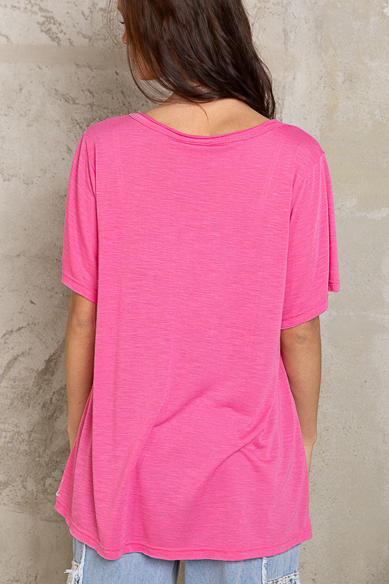 Sophisticated Cool Relaxed Short Sleeve V-neck Top (2 Options)
