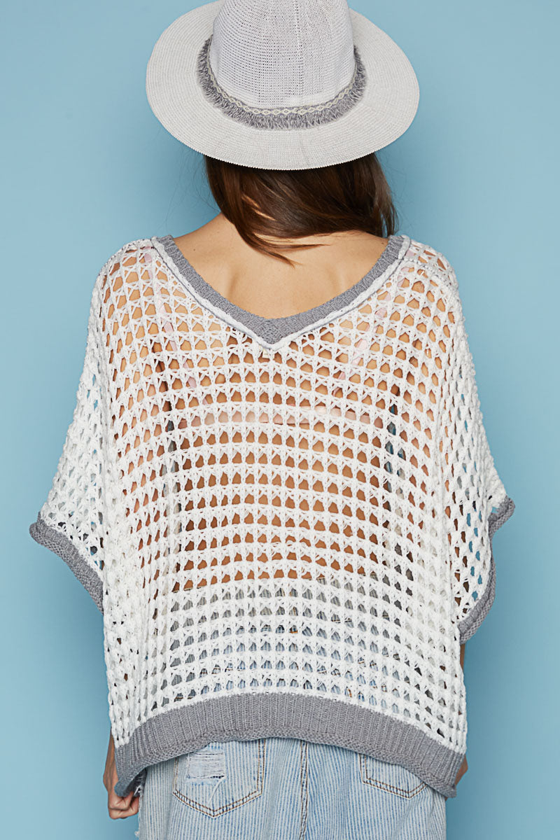 V-Neck Sleeveless Relaxed Fit Sweater Top