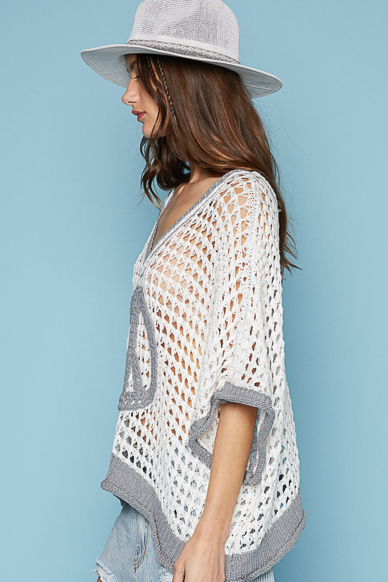V-Neck Sleeveless Relaxed Fit Sweater Top
