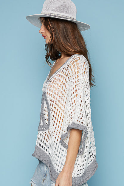 V-Neck Sleeveless Relaxed Fit Sweater Top