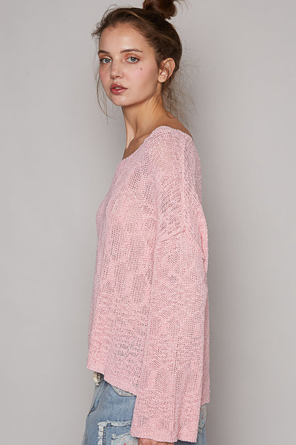 Round Neck Long Sleeve Sweater Top