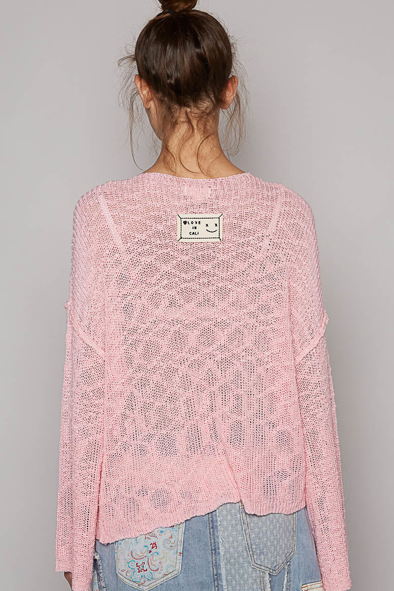 Round Neck Long Sleeve Sweater Top