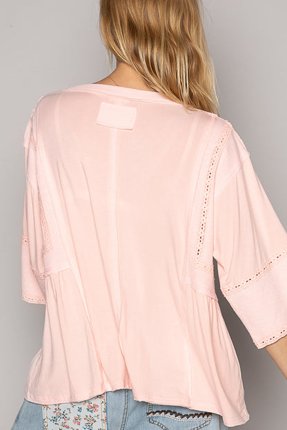 V-Neck Half Sleeve Relaxed Jersey Top (3 Options)
