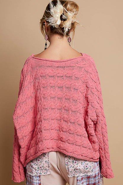 Round Neck Full Sleeve Short Sweater Top