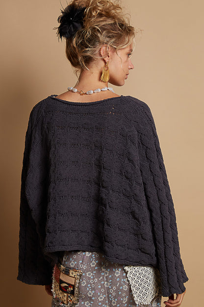 Round Neck Full Sleeve Short Sweater Top