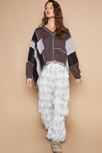 V-Neck Long Sleeve Ribbed Top (2 Options)