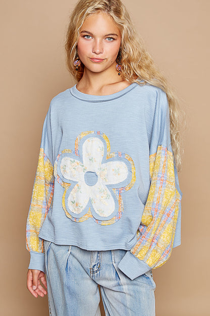 Florida Yellow Daisy Balloon Sleeve Top