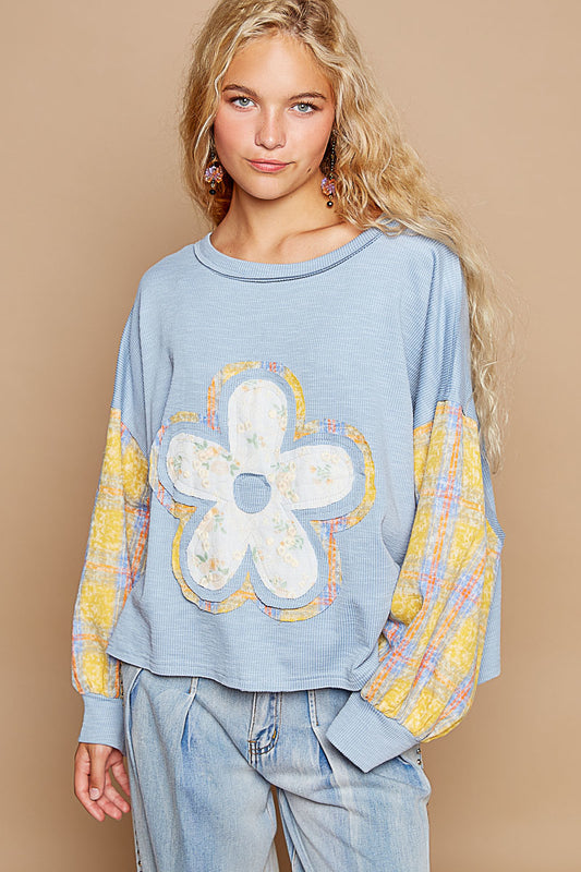 Florida Yellow Daisy Balloon Sleeve Top