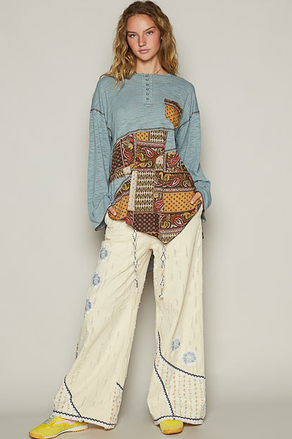 Blue Choco in the Desert Long Sleeve Top