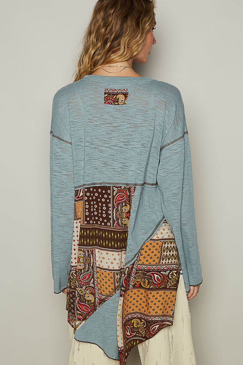 Blue Choco in the Desert Long Sleeve Top