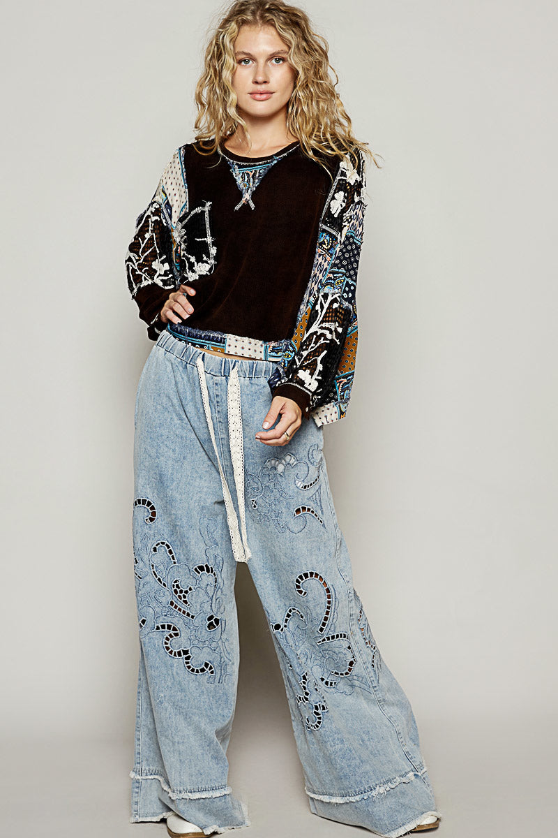 Stone Black Balloon Sleeve Top