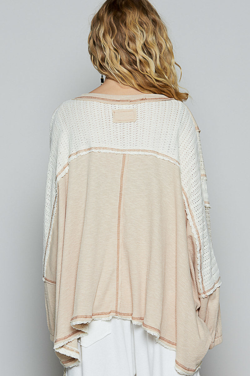 V-Neck Long Sleeve Ribbed Top (2 Options)