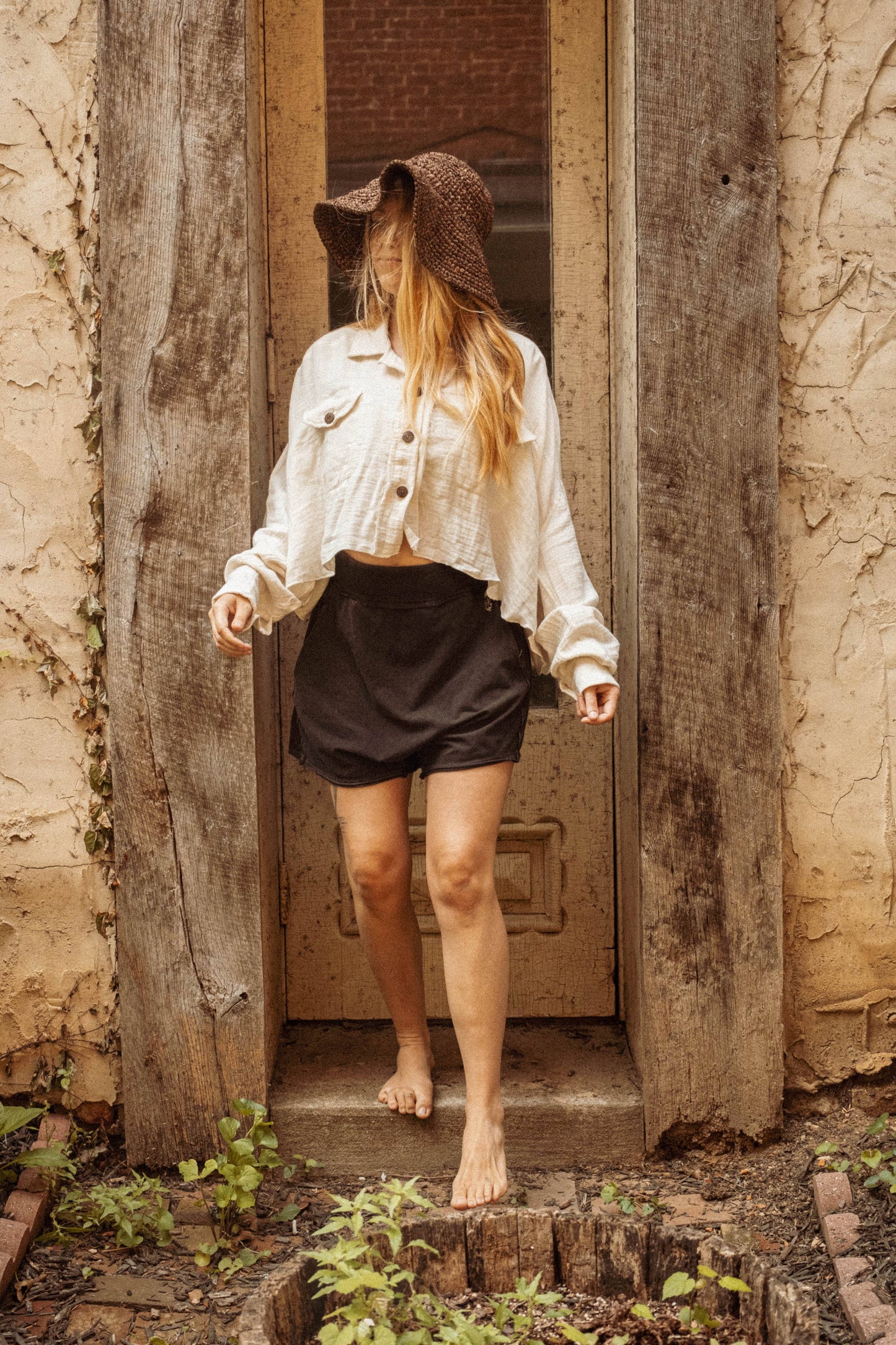 Beachy Boho Bamboo Cropped Shacket