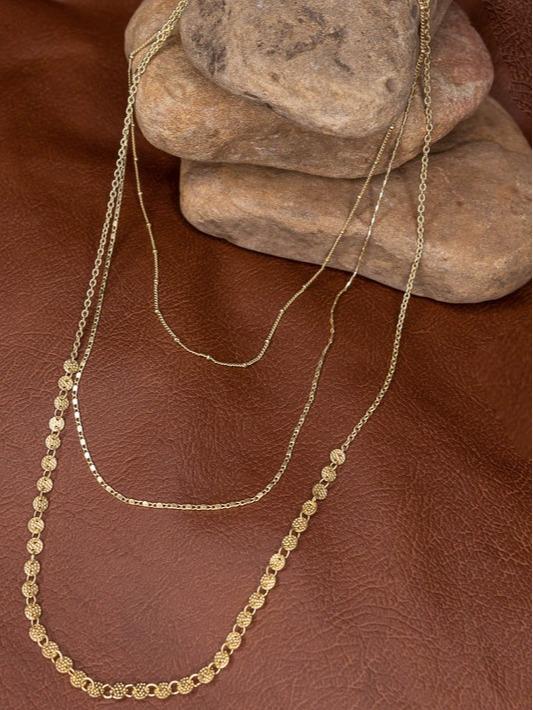 Kinsley 3 Layer Gold Necklace