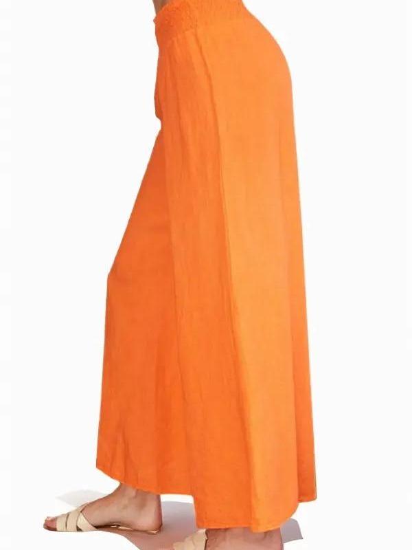 Styling in Comfort Elastic Waist Linen Wide Leg Pant (2 Options)