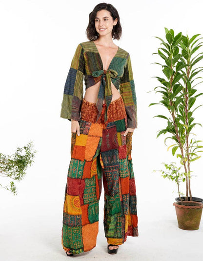 Cecilia Patchwork Cotton Pants w Side Pockets!! (3 Options)