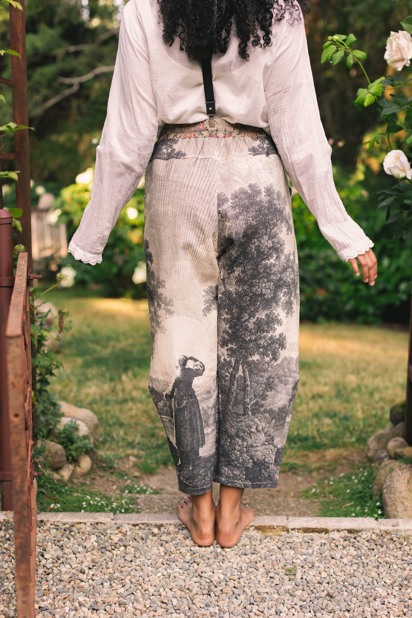 Still I Rise Linen Cropped Artist Pant w/ Sunrise, Woman