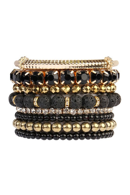 Mixed Beads Charm Multi Line Bracelet (2 Options)
