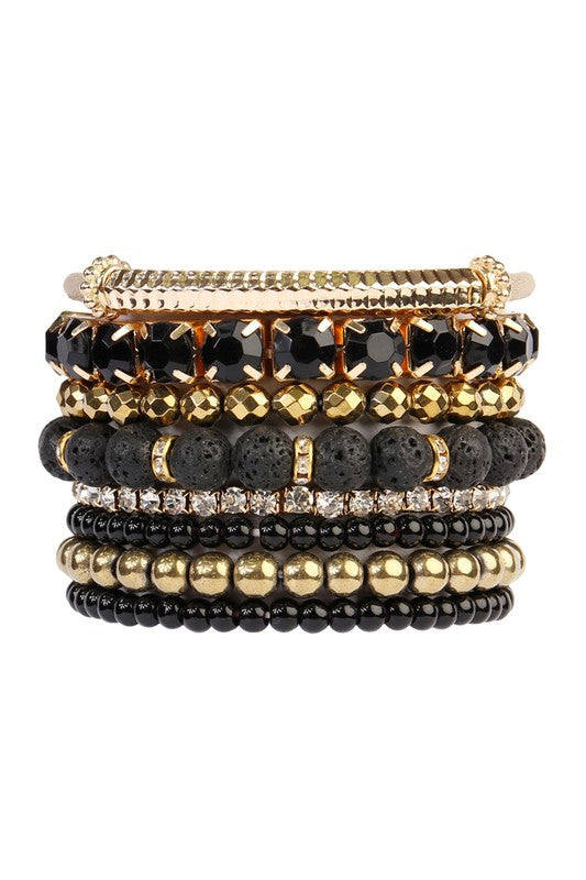 Mixed Beads Charm Multi Line Bracelet (2 Options)