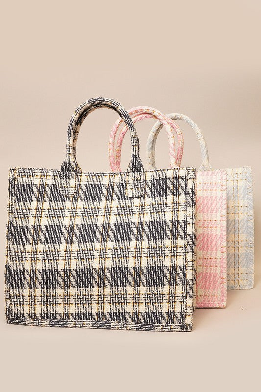 Large Plaid Tote Bag (2 Options)